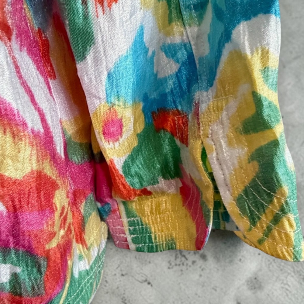 Ruby Rd Womens Floral Abstract Button Front Jacket Multi Color Size 12 - Picture 4 of 5